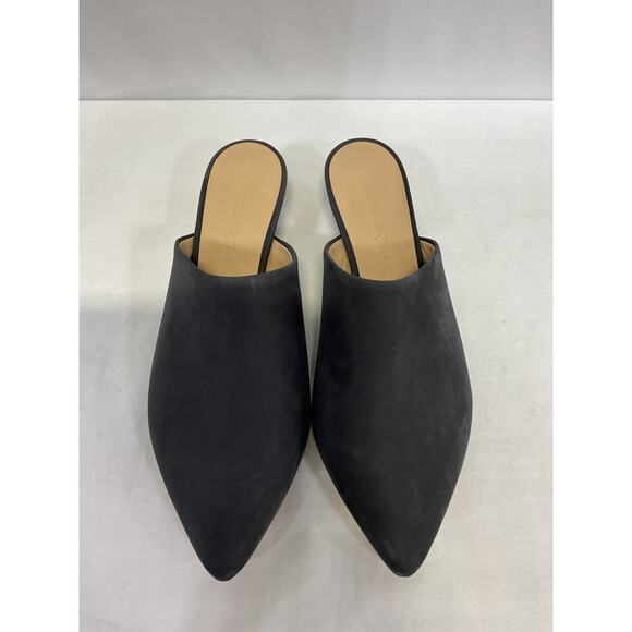 Jenni Kayne 'Oiled' Black Leather Kitten Heel Mule Size 7 - Picture 4 of 6